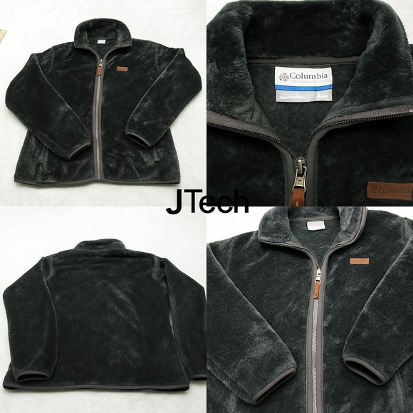 Columbia Jacket Women Large Gray Soft Fuzzy Fire Side 2 Sherpa Fleece Zip Hiking - Picture 1 of 15